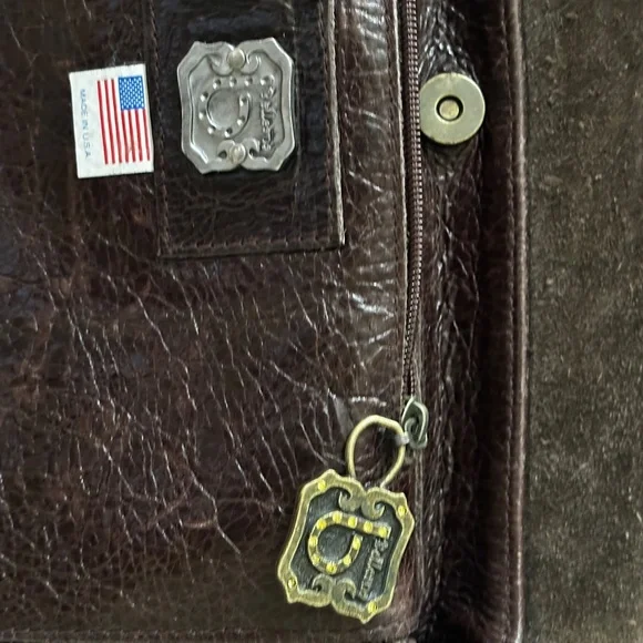 Vintage 💖 BellaAna Leather Purse with genuine turquoise inlays. 💎 One of a kind. - Picture 15 of 16